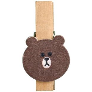 彩色照片夹子照片墙装饰挂绳创意卡通木质可爱少女心小木夹相片明信片摆件用家用办公墙装扮带绳照片墙小夹子