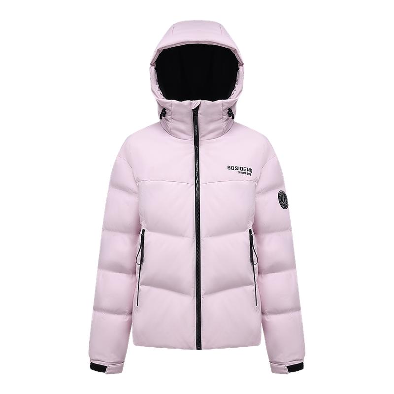 波司登女士短款运动面包服宽松运动风保暖连帽加厚外套时尚潮流