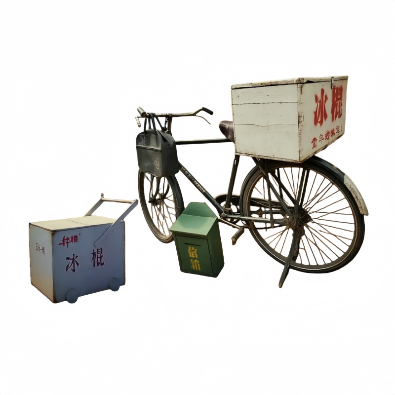 复古老式28自行车冰糕箱报箱信箱