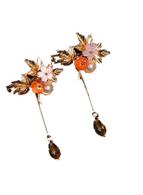 原创流苏枫叶南瓜日常点缀小发夹