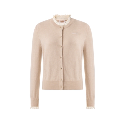 ELAND木耳边领长袖开衫