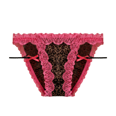 纯欲性感豹纹绑带设计大码内裤