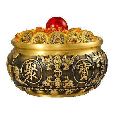 百福实心客厅店铺存钱罐黄铜招财
