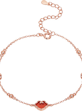 mck925银红玛瑙国风祥云手链