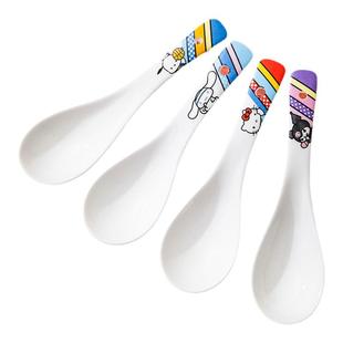 古杰士三丽鸥联名可爱勺子喝汤调羹家用可爱卡通儿童陶瓷汤匙饭勺