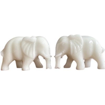 吸水大象摆件招财客厅玄关白玉