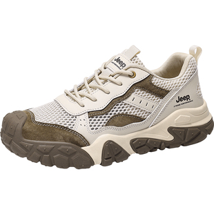 jeep户外男鞋2026夏季新款透气网鞋运动休闲鞋男士防滑徒步登山鞋