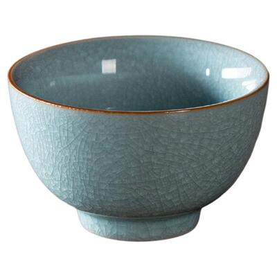 金镶玉天青汝窑茶杯主人杯单杯茶具杯子家用品茗杯大容量茶盏茶碗
