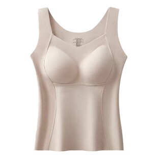 素简衣衣LINHAN邻韩德绒保暖背心女免穿文胸无钢圈打底上衣女6668