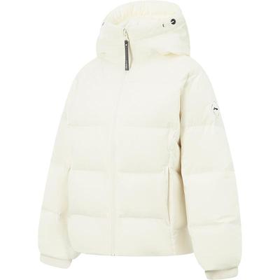 李宁防泼水连帽女短羽绒服运动服