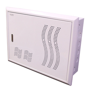 起光通讯 家用大号弱电箱 暗装空箱光纤箱 全钢风扇电源插座模块