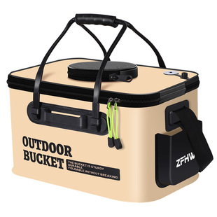 活鱼桶钓鱼桶鱼箱鱼护桶eva折叠钓箱加厚水桶 装鱼桶渔具用品包邮