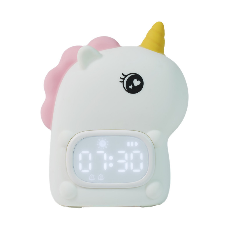 小夜灯硅胶时钟闹钟可充电
