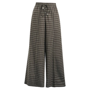 MOMENTPLAY 设计师品牌 25秋冬新品 宽松松紧腰头格纹长裤 SOLSOL