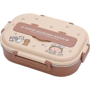 可爱樱桃小丸子饭盒不锈钢学生午饭便当盒可微波炉加热餐盒上班族
