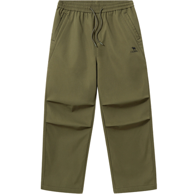 骆驼男装加绒软壳裤男款户外冲锋运动休闲防风登山直筒宽松冬季