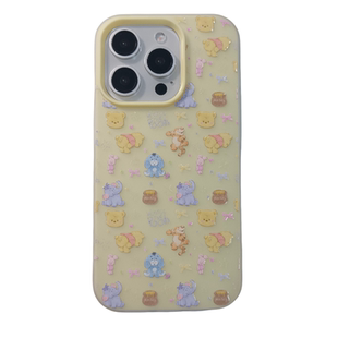 网红可爱卡通小熊带支架适用苹果16手机壳涂鸦iphone15promax新款13防摔14ProMax硅胶15女款16Pro有趣的全包