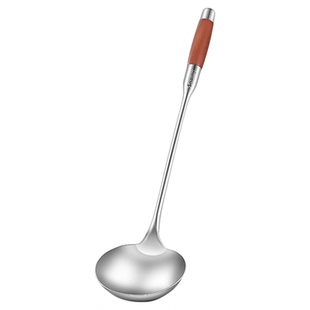 不锈钢炒勺厨师专用炒菜勺子家用老式大汤勺长木柄把粥勺加厚锅勺