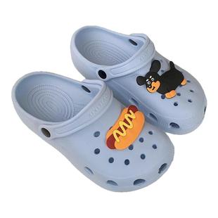 细细条 趣味狗狗洞洞鞋女百搭软底eva休闲夏天海边度假沙滩凉拖鞋