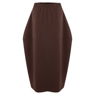 ALL BEINGS26SS建筑感显瘦穿搭棕色立体塑形面料花苞半身长裙女