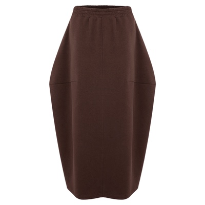 ALL BEINGS26SS建筑感显瘦穿搭棕色立体塑形面料花苞半身长裙女