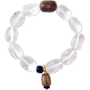 【至纯】实相/清明 原创天然白阿塞随形男士女手串沉香青金白水晶