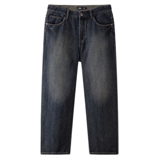 森柔|商场同款森马牛仔裤男冬季加绒宽松直筒裤2025新款复古长裤