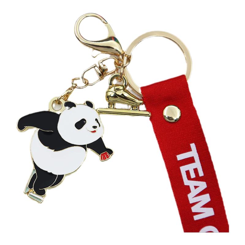 TEAMCHINA乒乓球钥匙扣熊猫造型挂件中国国家队羽毛球挂饰钥匙链