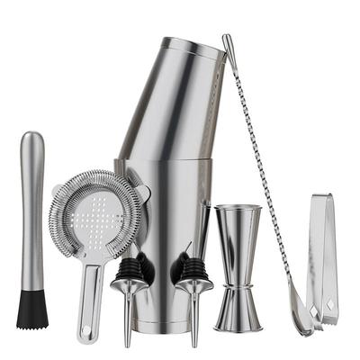 304不锈钢波士顿调酒器鸡尾酒摇酒壶酒吧专用勺子量杯工具全套装