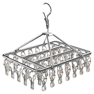 不锈钢多夹子晾衣架袜子凉晾晒衣夹神器阳台防风扣多功能挂钩加粗