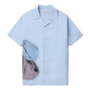 IT JW Anderson男装宽松短袖衬衫新款文艺复古翻领衬衣354698MO