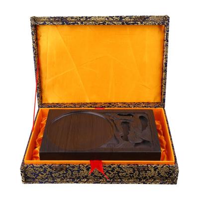 10寸歙砚仿古精品龙尾砚木盒砚台