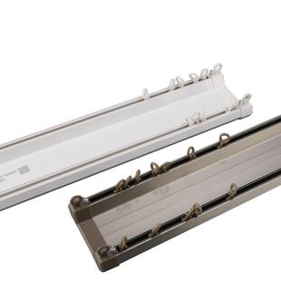 德裕窗帘轨道滑轮重型铝合金连体轨道直轨双轨窗帘杆顶装滑轨导轨