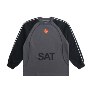 周六街头少年俱乐部美式撞色拼接休闲儿童宽松街头休闲风演出服