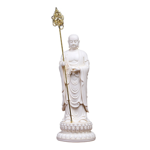 戴玉堂陶瓷立古莲地藏家用供奉九华山南无大愿地藏王菩萨佛像摆件