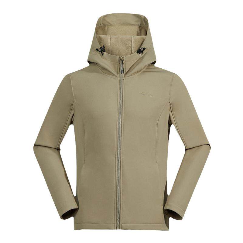 拓路者秋冬季户外连帽软壳衣女士外套防风防泼水加绒运动夹克