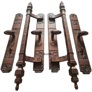 防盗门把手大门拉手双开门锁加长门把手锌合金门仿铜别墅大门锁把