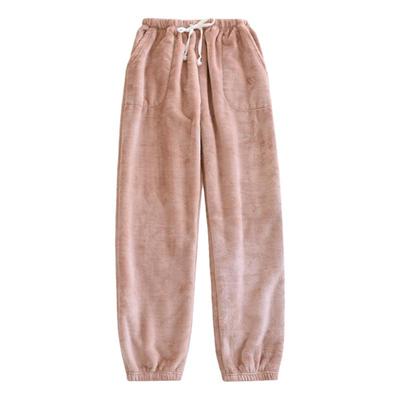 长裤女士法兰绒特厚款家居裤保暖