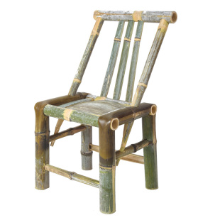 竹椅子靠背椅家用餐椅老式新中式手工竹编藤椅阳台复古小竹凳编织