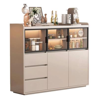 2025年新款-岩板实木餐边柜