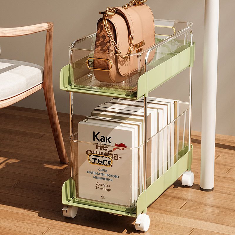 厨房置物架化妆品桌面收纳盒办公室储架夹缝架收纳轮带文件柜层物