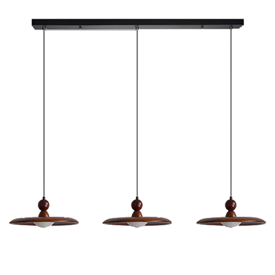 中古风胡桃木飞碟吊灯