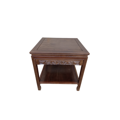 新中式实木花架盆景架抽屉款