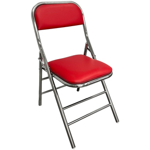 2025新款加厚不锈钢椅子可折叠椅带靠背凳子家用麻将机老式座椅