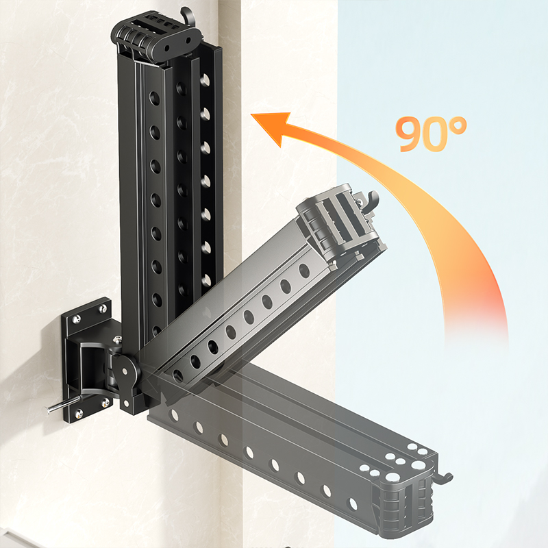 折叠晾衣架壁挂式小户型室内飘窗家用晒衣杆子伸缩阳台晒被子神器
