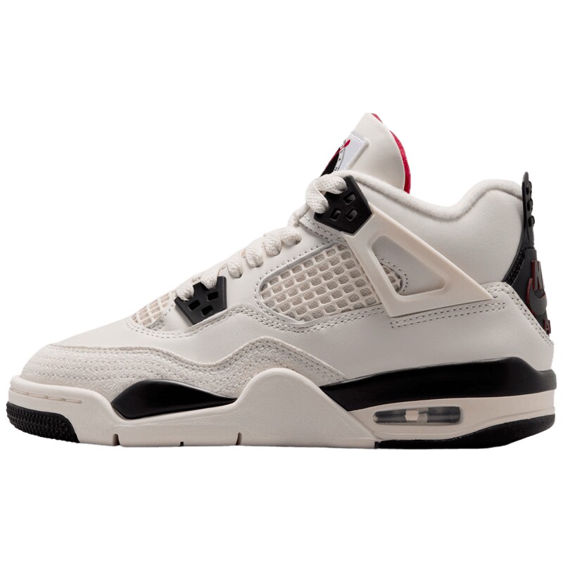 NIKE耐克大童AIR JORDAN 4复古白黑红时尚运动篮球鞋IM4026-100