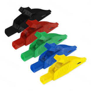 纯铜4mm插孔测试夹大号海豚夹全封闭鳄鱼夹安全型护套32A电力夹子