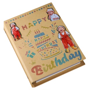 diy同学录毕业成长纪念册小学生六年级DIY简约复古牛皮纸空白活页本相册可拆卸手工粘贴式制作毕业礼物半成品