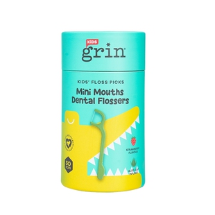 grin儿童牙线宝宝牙线棒草莓味12岁以下专用超细独立包装环保安全