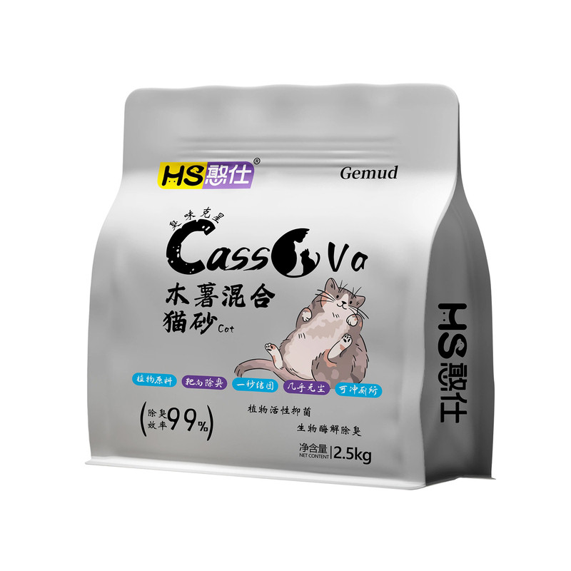 猫砂木薯砂混合豆腐膨润土吸水结团除臭猫砂不易粘底去味家用猫砂